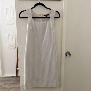 Banana Republic White Pinstripe Midi Dress